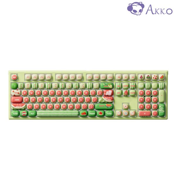 Bàn phím cơ gaming AKKO MonsGeek MG108B Watermelon, Piano pro switch, 108 phím, Dây / Bluetooth 5.0 / Wireless 2.4Ghz, LED nền RG, hotswap, PBT Keycaps + ABS Case, MOG Profile, Pin 3000mah, Windows / MacOS / Linux